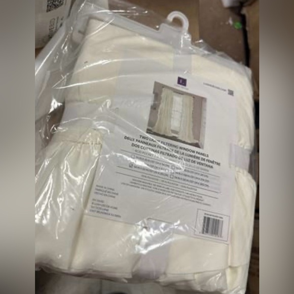 The Gray Barn Gila Ruffled Edge Curtain Panel Pair 54"W x 84"L - Ivory - Picture 2 of 3